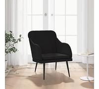 FWIKDUN Sillón de alta calidad con asiento profundo y cómoda funda de terciopelo negro, silla de terciopelo suave para relajarse, con estructura de metal resistente para mayor estabilidad