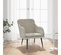 FWIKDUN Sillón de alta calidad con asiento profundo y cómoda funda de terciopelo, silla de terciopelo suave para relajarse, con estructura de metal resistente para mayor estabilidad, color gris claro