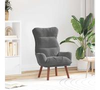 FWIKDUN Sillón de relax moderno en terciopelo gris oscuro 69 x 74 x 93 cm - Sillón de lujo con funda de terciopelo para un ambiente elegante - Sillón relax de alta calidad con patas de goma estables