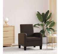 FWIKDUN Sillón duradero con funda de piel sintética y marco de madera de pino, sillón acolchado ergonómico para una comodidad óptima, sillón de piel sintética de alta calidad para el salón,