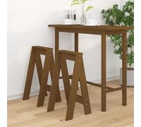 FWIKDUN Taburete multifuncional para cocina y sala de estar - 2 taburetes rústicos de madera de pino maciza sin respaldo - Prácticos taburetes para guardar debajo de la mesa de bar