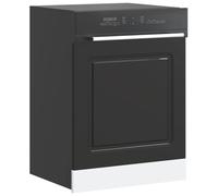 FWIKDUN Tapa para lavavajillas Kalmar Negro 60 x 1,5 x 67 cm de material de madera con superficie lisa, tapa para lavavajillas para cocina con patas ajustables en altura, compartimento grande
