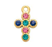 FWJUNHUYC Los accesorios de joyería de bricolaje no se decoloran, accesorios de collar de alta gama, galvanoplastia, oro real de 18 quilates, colgante individual, Calcedonia
