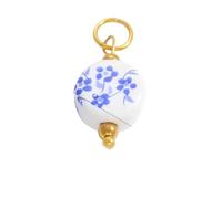 FWJUNHUYC Los accesorios de joyería de bricolaje no se decoloran, accesorios de collar de alta gama, galvanoplastia, oro real de 18 quilates, colgante individual, calcedonia