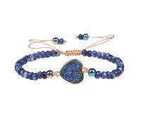 FWJUNHUYC Pulsera de cuentas de piedra natural para mujer, regalo para mejor amiga, racimo de cristal, cuerda de mano ajustable, Gema