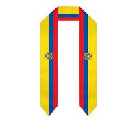 FWJZDSP Bandera de Ecuador Estola de graduación universitaria Chal de doble cara Bufanda de la clase de graduados Faja para honores de la escuela secundaria y graduación
