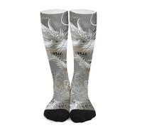 FWJZDSP Calcetines deportivos estilo dragón blanco para mujer y hombre, que absorben la humedad, ideales para correr, hacer senderismo y trabajar.