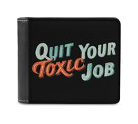 FWJZDSP Cartera de Piel «Renuncia a tu Trabajo tóxico», Elegante y Delgada, Plegable, con 6 Compartimentos para Tarjetas de crédito