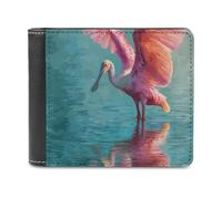 FWJZDSP Cartera de Piel Roseate Spoonbill, Delgada y Elegante, Plegable, con 6 Compartimentos para Tarjetas de crédito