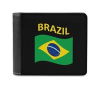 FWJZDSP Cartera novedosa con la Bandera de Brasil, Delgada, Plegable, con Bolsillo Delantero y Tarjetero para identificación.