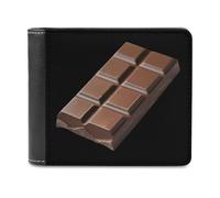FWJZDSP Cartera Plegable Delgada con Forma de Barra de Chocolate para Hombre, con Clip para Billetes, de Piel, Estilo Vertical.
