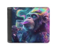 FWJZDSP Cartera Plegable Delgada Monkey Is Smoking para Hombre, con Clip para Billetes, de Piel, Estilo Vertical.