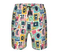 FWJZDSP Collage de Pegatinas Y2K para bañadores de Hombre, Trajes de baño de Secado rápido, Bermudas con Bolsillos.