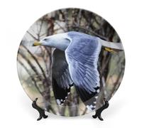FWJZDSP decorativo de cerámica para pared con soporte de exhibición, 15 cm, gaviota, de postre moderno, estilo rústico, para el hogar, la oficina, la cocina, la mesa, el escritorio, arte, porcel