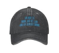 FWJZDSP Estoy aquí para Beber y acostarme con Alguien y ya Estoy Borracho. Gorra de béisbol Ajustable Lavada.