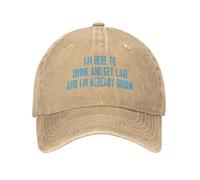 FWJZDSP Estoy aquí para Beber y acostarme con Alguien y ya Estoy Borracho. Gorra de béisbol Ajustable Lavada.