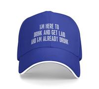 FWJZDSP Estoy aquí para Beber y acostarme con Alguien y ya Estoy Borracho Gorra de béisbol para Hombres y Mujeres Gorras de Camionero Gorra Divertida