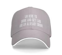 FWJZDSP Estoy aquí para Beber y acostarme con Alguien y ya Estoy Borracho Gorra de béisbol para Hombres y Mujeres Gorras de Camionero Gorra Divertida