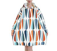 FWJZDSP Felpa con cappuccio con stampa a forma di goccia, stile moderno di metà secolo, per donne e uomini, indossabile da adulti e adolescenti, con tasca