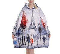 FWJZDSP Felpa con cappuccio con stampa artistica della Torre Eiffel e dell'albero della città di Parigi, per donne e uomini, indossabile da adulti e adolescenti, con tasca