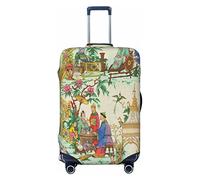 FWJZDSP Funda de Equipaje de Viaje Estilo Chino Chinoiserie Toile Maleta Antigua Protector elástico Fundas de Equipaje Lavables pequeñas