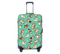 FWJZDSP Funda de Equipaje de Viaje Lindo Corgi Bones Perro Maleta Protector elástico Lavable Equipaje Cubre Grande