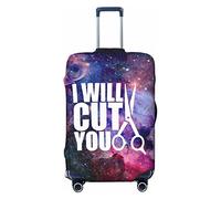 FWJZDSP Funda de Equipaje de Viaje Peluquería Divertida I Will Cut You Maleta Protector elástico Fundas de Equipaje Lavables Pequeñas