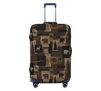 FWJZDSP Funda de Equipaje de Viaje rústico Lodge Bear Lodge Moose Maleta Protector elástico Lavable Equipaje Cubre pequeño