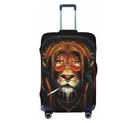FWJZDSP Funda de Equipaje de Viaje Smoking Rasta Music Lion con Auriculares Maleta Protector elástico Fundas de Equipaje Lavables Grandes