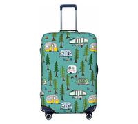 FWJZDSP Funda de Equipaje de Viaje Vintage Travel Happy Camping Campers Field Fires Maleta Protector elástico Fundas de Equipaje Lavables Pequeñas