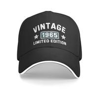FWJZDSP Gorra clásica Vintage de edición Limitada de 1965, Ideal para Celebrar el 60.º Aniversario de la Marca. ¡Genial Desde 1965! Unisex. Ajustable.