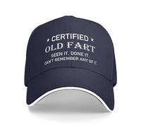 FWJZDSP Gorra de béisbol Ajustable para Hombre y Mujer, con Texto Old Fart Seen It Done It Can't Not Remember Nothing (Viejo pedorro Certificado, lo he Visto y Hecho, no Puedo Recordar Nada)