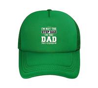 FWJZDSP Gorra de béisbol Deportiva Soy un padrastro, Soy el papá Que DIO un Paso al Frente, Divertida Gorra de Malla para Hombre y Mujer, Ajustable, Estilo Camionero.