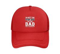 FWJZDSP Gorra de béisbol Deportiva Soy un padrastro, Soy el papá Que DIO un Paso al Frente, Divertida Gorra de Malla para Hombre y Mujer, Ajustable, Estilo Camionero.