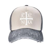 FWJZDSP Gorra de béisbol Vaquera Vintage de papá con cristograma de Cruz de Nika, ortodoxa, del Cristianismo Oriental