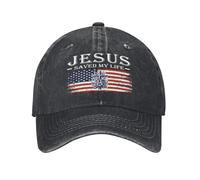 FWJZDSP Gorra Vaquera con la Frase Jesús me salvó la Vida y la fe Cristiana.