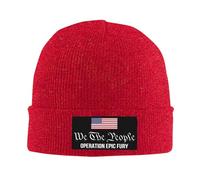 FWJZDSP Gorro de Punto de Invierno para Hombre y Mujer de la Marca We The People Operation Epic Fury.
