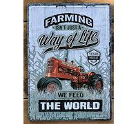 FWJZDSP Letrero de metal de tractor vintage Farming Is't Just A Way Of Life Póster decoración de pared regalo para baño, restaurante, granja, dormitorio, cafetería, escuela, 12.0 x 16.0 in