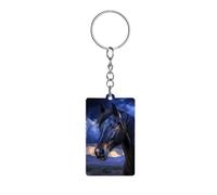 FWJZDSP Llavero de acrílico con diseño de caballo en trueno, accesorio para mochila para hombres y mujeres.