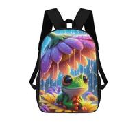 FWJZDSP Mochila de viaje Little Frog on the Flower, ligera, para uso diario, resistente al agua, para portátil, para hombre, 17 pulgadas.