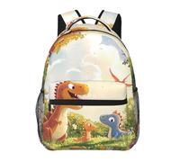 FWJZDSP Mochila portátil con un lindo dinosaurio sonriente, ideal para senderismo, ir a la oficina o al trabajo.