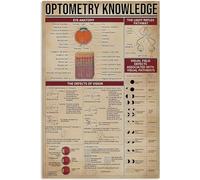 FWJZDSP Optometría Conocimiento Letreros de metal Optometría Infografía Lectura Carteles de hojalata Guía optometrista Placas vintage Clínicas Tiendas Habitación Decoración de pared 12.0 x 16.0 in