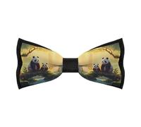 FWJZDSP Pajaritas para hombre con estampado de Panda Mama And Little, ajustables y preatadas, para fiestas y bodas