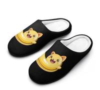 FWJZDSP Pantuflas de algodón Happy Banana Cat para hombre, con punta cerrada, antideslizantes, ligeras, para interior y exterior.