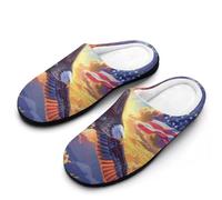 FWJZDSP Pantuflas de algodón para mujer American Bald Eagle con punta cerrada, suaves y antideslizantes, para interior y exterior.