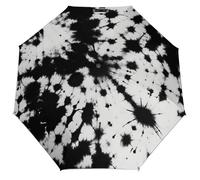 FWJZDSP Paraguas plegable con estrella morada brillante, 3 pliegues, apertura y cierre automáticos, anti-UV, compacto para exteriores, sol y lluvia.