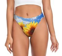 FWJZDSP Tanga sin Costuras para Mujer, Ropa Interior Invisible con Espalda en T, Hermosas Bragas de Girasol para Mujer