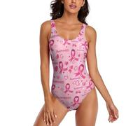 FWJZDSP Trajes de baño para Mujer con diseño de bocetos de concientización sobre el cáncer de Mama, Traje de baño con Control de Abdomen, Traje de baño Triangular