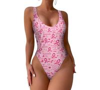 FWJZDSP Trajes de baño para Mujer con diseño de bocetos de concientización sobre el cáncer de Mama, Traje de baño con Control de Abdomen, Traje de baño Triangular