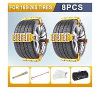 FWNERGUL Cadena de clavos de acero al manganeso TPU for neumáticos de coche de 6,5 a 10,83 pulgadas, antideslizante, for nieve, for exteriores(8pcs set)